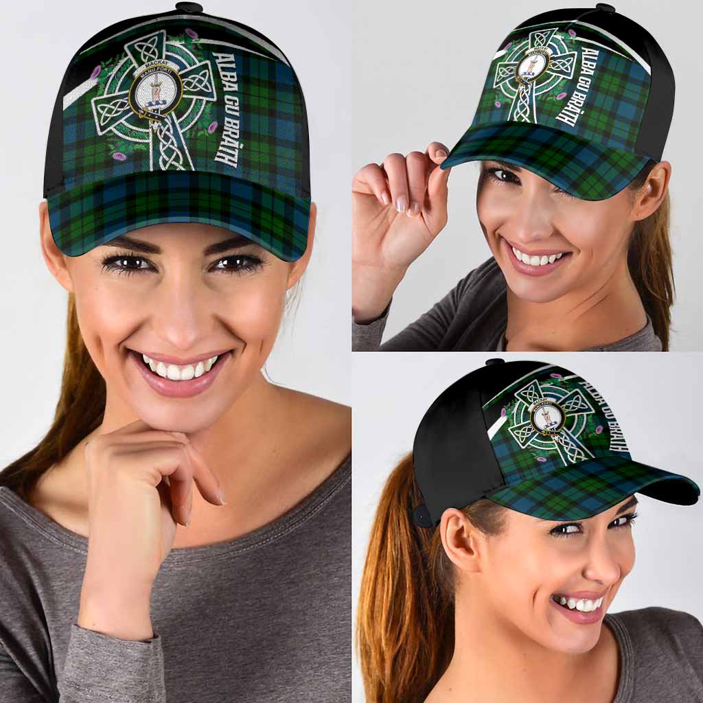 MacKay (McKay) Tartan Crest Classic Cap Scottish Thistle Celtic Cross Alba Gu Brath