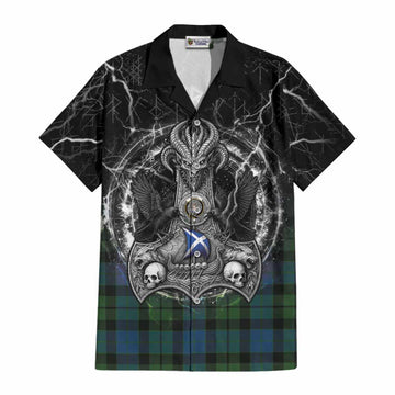 MacKay (McKay) Tartan Crest Cotton Hawaiian Shirt Celtic Odin's Raven Legacy
