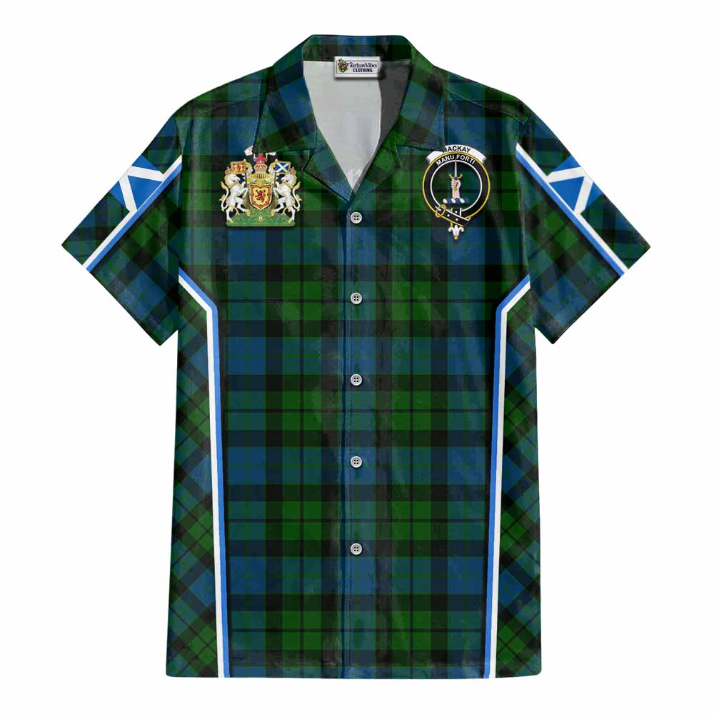 MacKay (McKay) Tartan Crest Cotton Hawaiian Shirt Scotland Coat of Arm Flag Style - Tartan Vibes Clothing