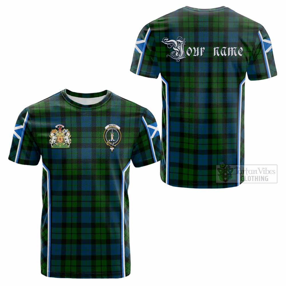 MacKay (McKay) Tartan Crest Cotton T-shirt Scotland Coat of Arm Flag Style - Tartan Vibes Clothing