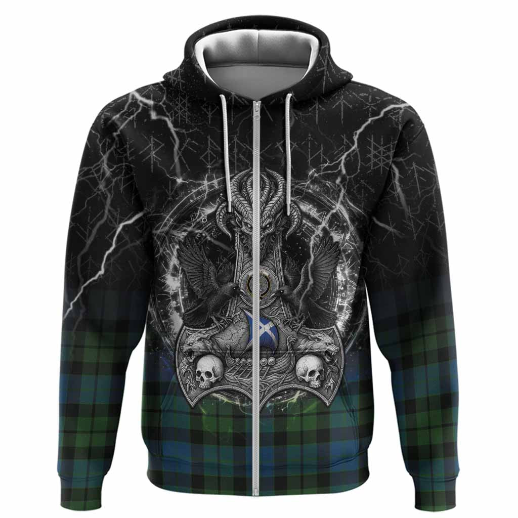 MacKay (McKay) Tartan Crest Hoodie Celtic Odin's Raven Legacy