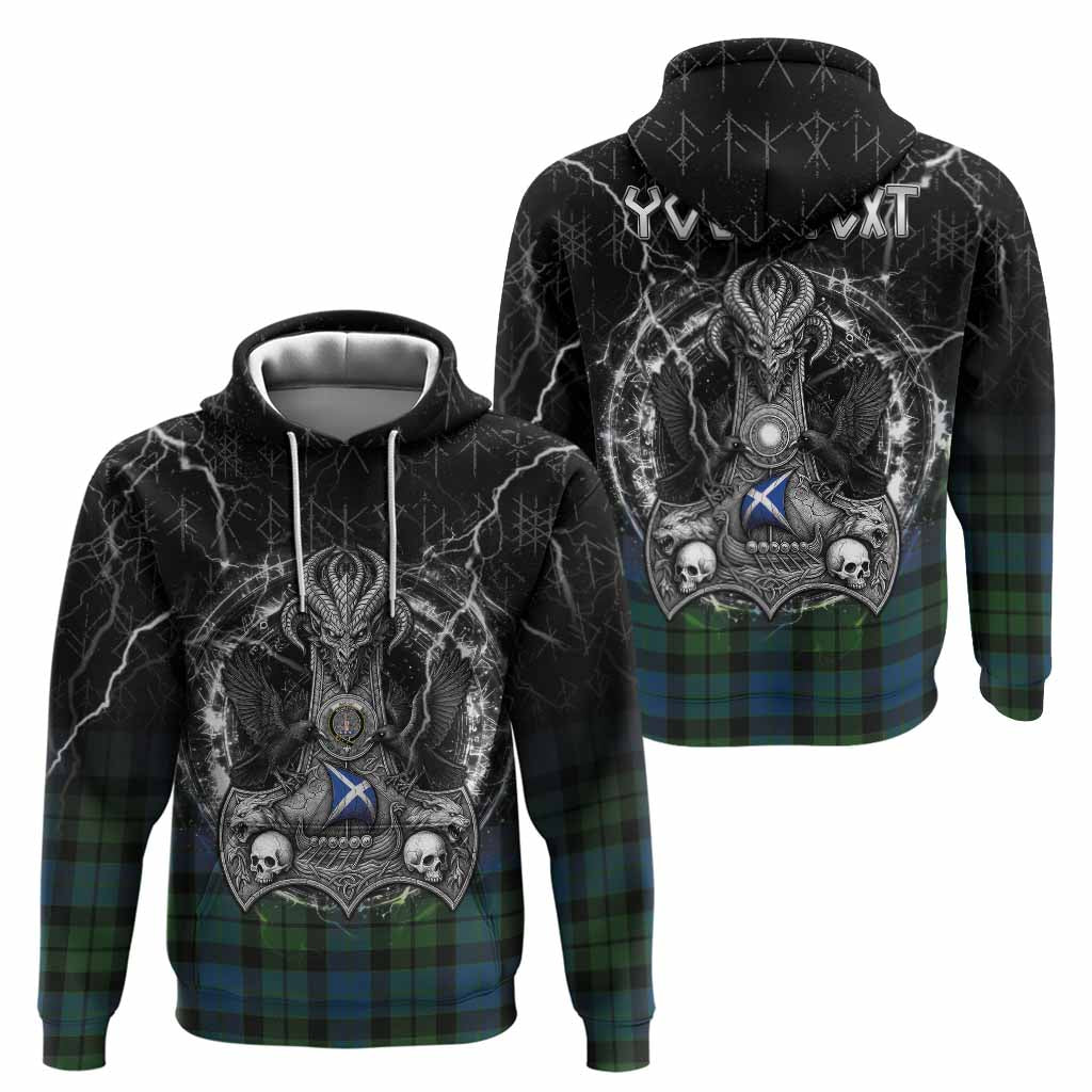 MacKay (McKay) Tartan Crest Hoodie Celtic Odin's Raven Legacy