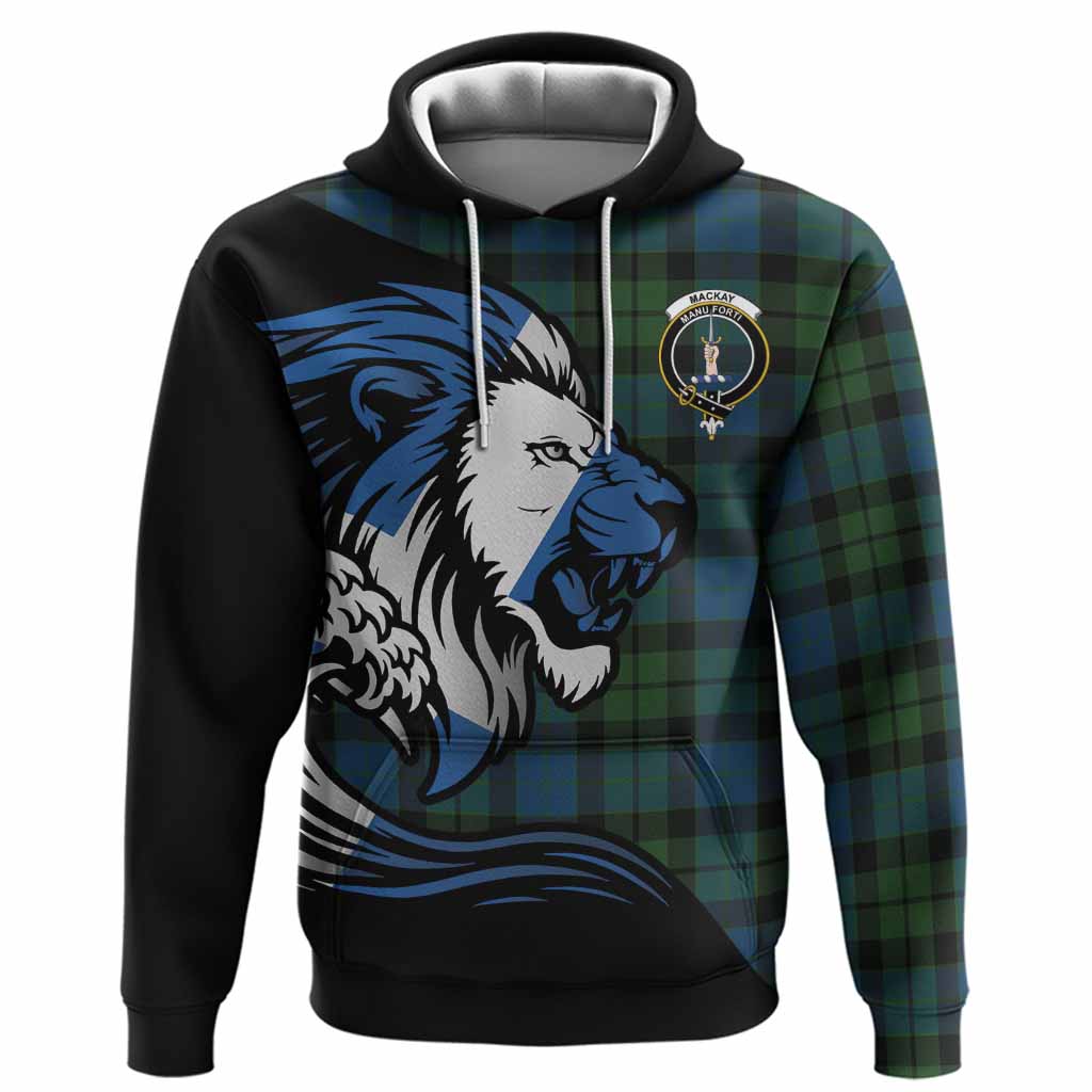 MacKay (McKay) Tartan Crest Hoodie Scottish Golden Lions Wave Flow