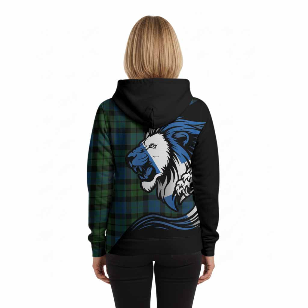 MacKay (McKay) Tartan Crest Hoodie Scottish Golden Lions Wave Flow