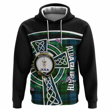 MacKay (McKay) Tartan Crest Hoodie Scottish Thistle Celtic Cross Alba Gu Brath