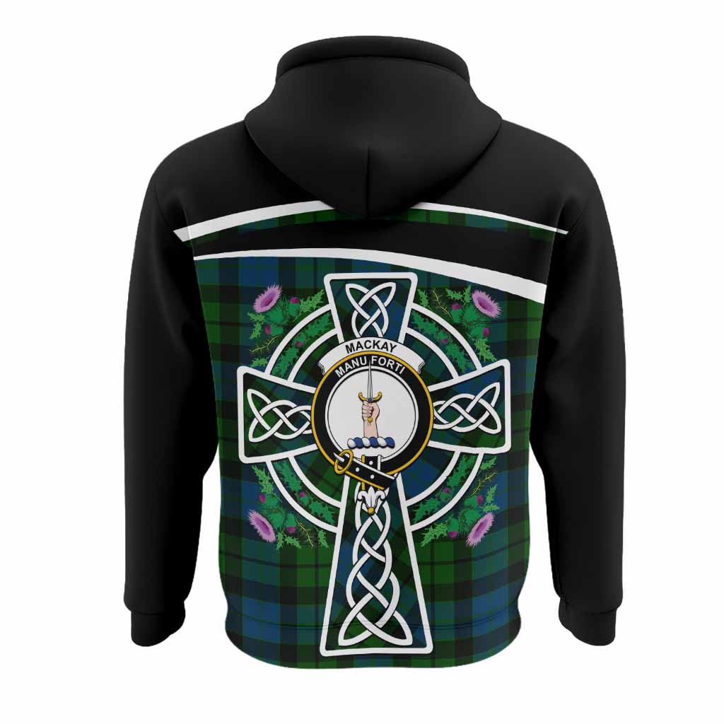 MacKay (McKay) Tartan Crest Hoodie Scottish Thistle Celtic Cross Alba Gu Brath