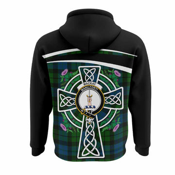 MacKay (McKay) Tartan Crest Hoodie Scottish Thistle Celtic Cross Alba Gu Brath