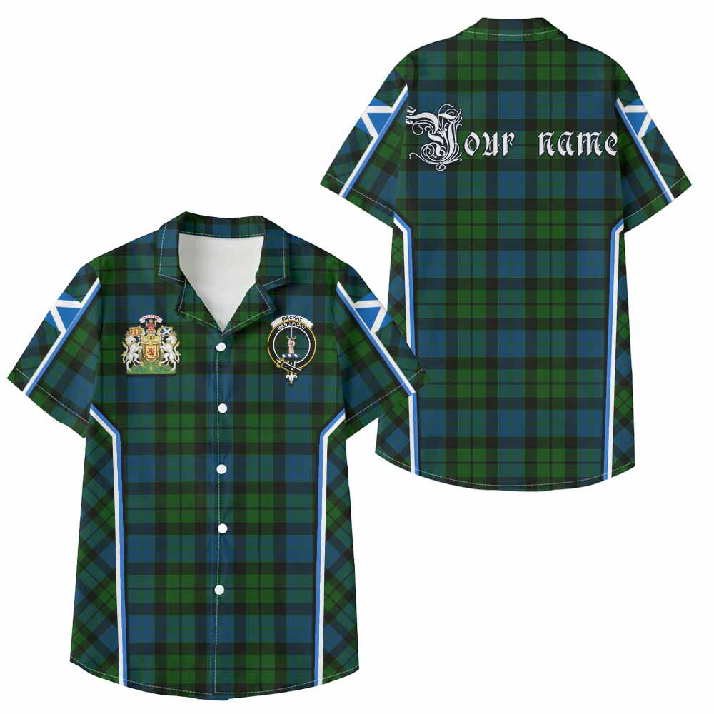 MacKay (McKay) Tartan Crest Kid Hawaiian Shirt Scotland Coat of Arm Flag Style - Tartan Vibes Clothing