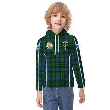 MacKay (McKay) Tartan Crest Kid Hoodie Scotland Coat of Arm Flag Style