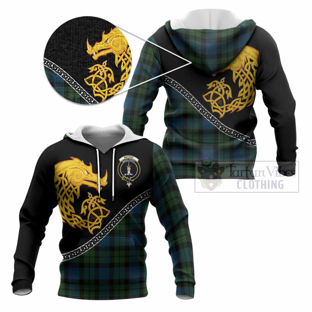 MacKay (McKay) Tartan Crest Knitted Hoodie Legendary Dragon Knot Half Style