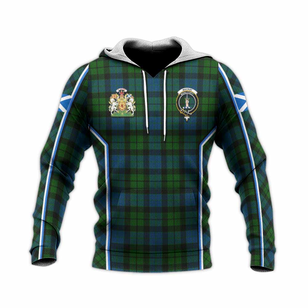 MacKay (McKay) Tartan Crest Knitted Hoodie Scotland Coat of Arm Flag Style - Tartan Vibes Clothing