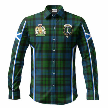 MacKay (McKay) Tartan Crest Long Sleeve Button Shirts Scotland Coat of Arm Flag Style