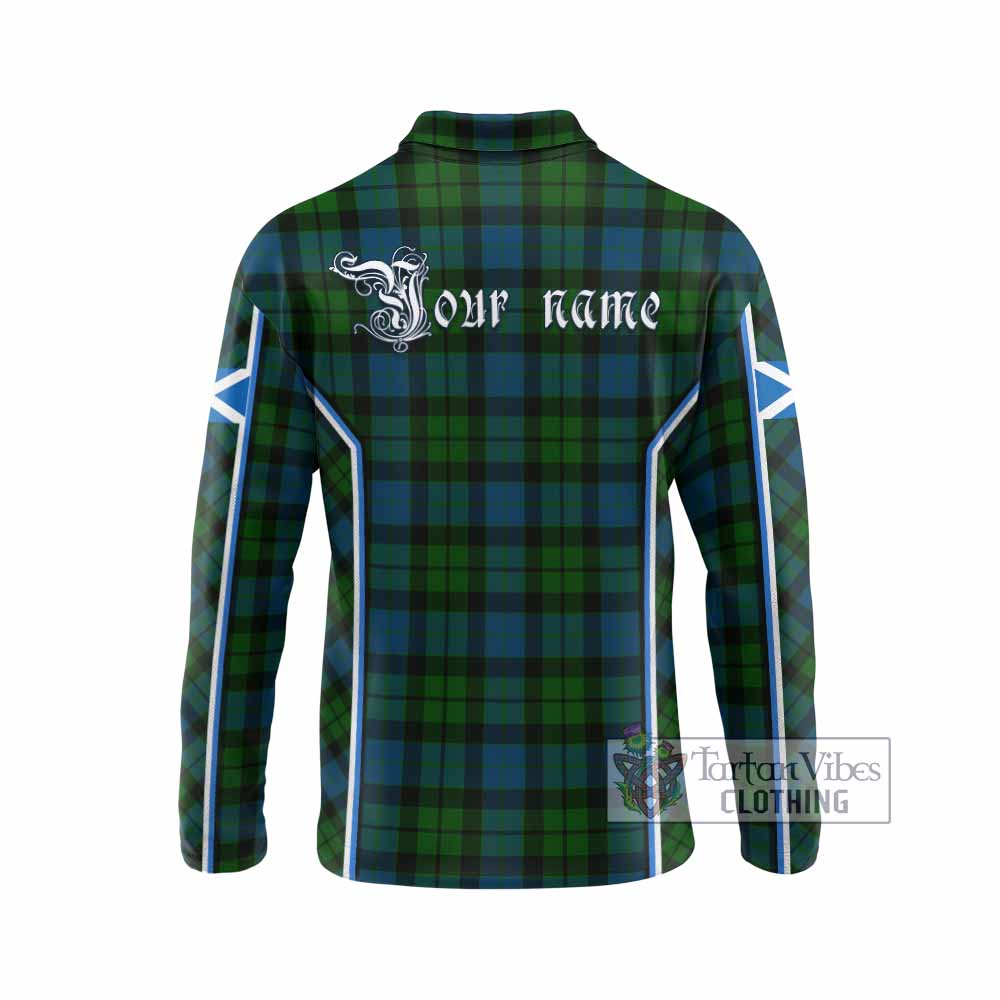 MacKay (McKay) Tartan Crest Long Sleeve Polo Shirt Scotland Coat of Arm Flag Style - Tartan Vibes Clothing