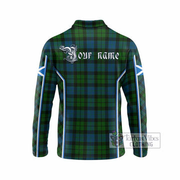 MacKay (McKay) Tartan Crest Long Sleeve Polo Shirt Scotland Coat of Arm Flag Style
