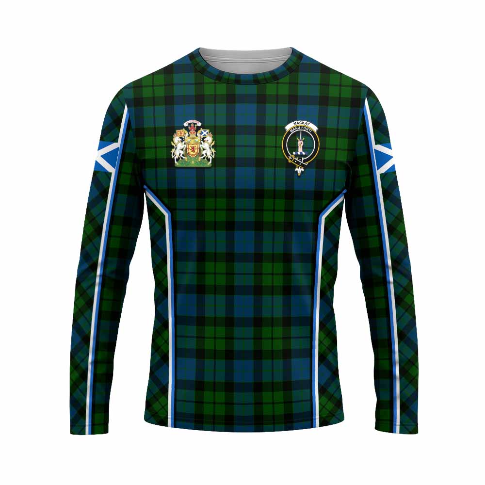 MacKay (McKay) Tartan Crest Long Sleeve T-Shirt Scotland Coat of Arm Flag Style - Tartan Vibes Clothing