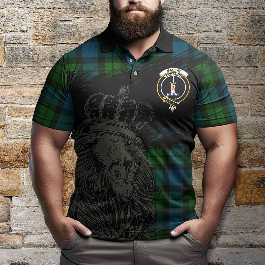 MacKay (McKay) Tartan Crest Polo Shirt Crowned Lion Heritage Style