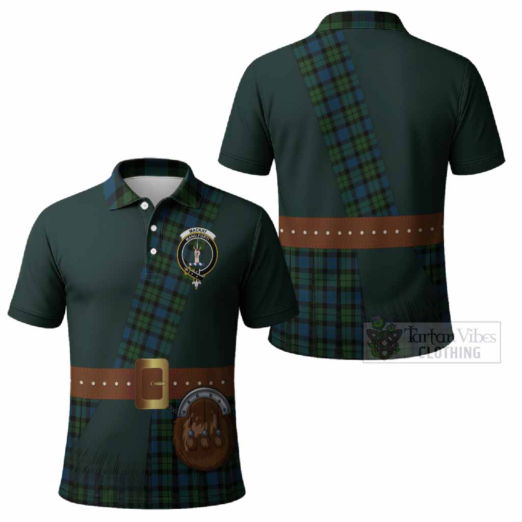 MacKay (McKay) Tartan Crest Polo Shirt Kilt Costume Style