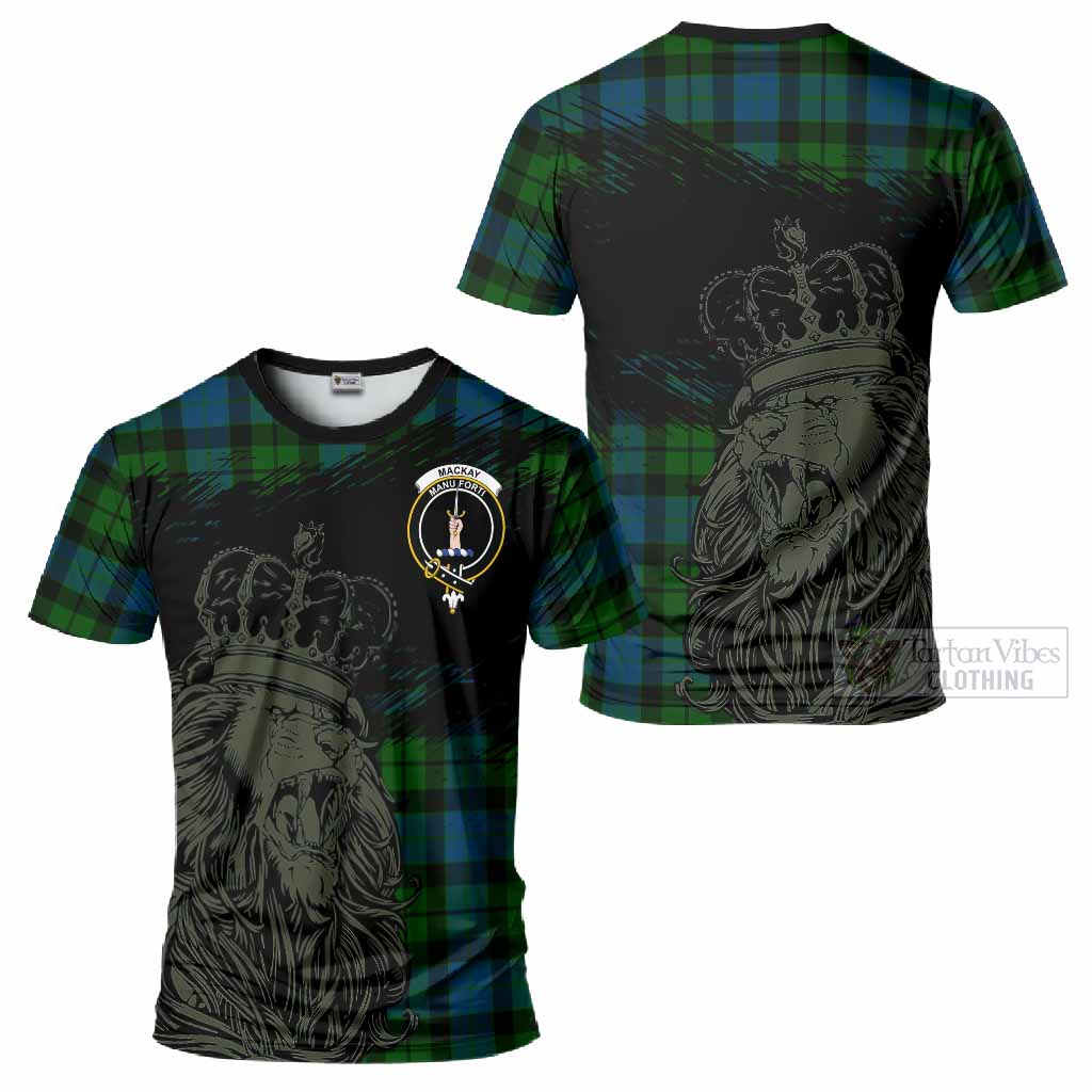 MacKay (McKay) Tartan Crest T-Shirt Crowned Lion Heritage Style