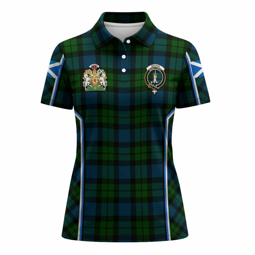 MacKay (McKay) Tartan Crest Women's Polo Shirt Scotland Coat of Arm Flag Style - Tartan Vibes Clothing