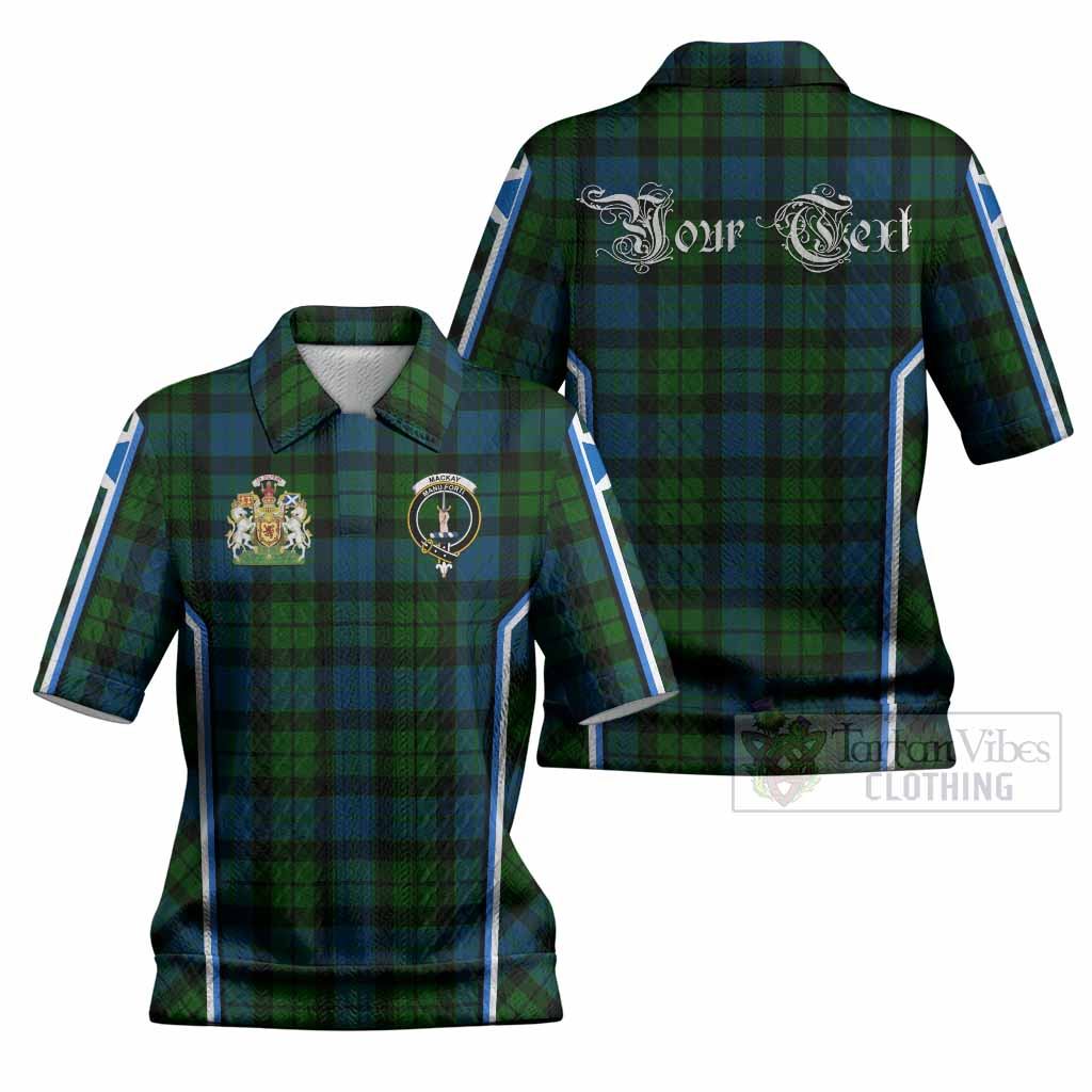 MacKay (McKay) Tartan Crest Women’s Polo Sweater Top Scotland Coat of Arm Flag Style