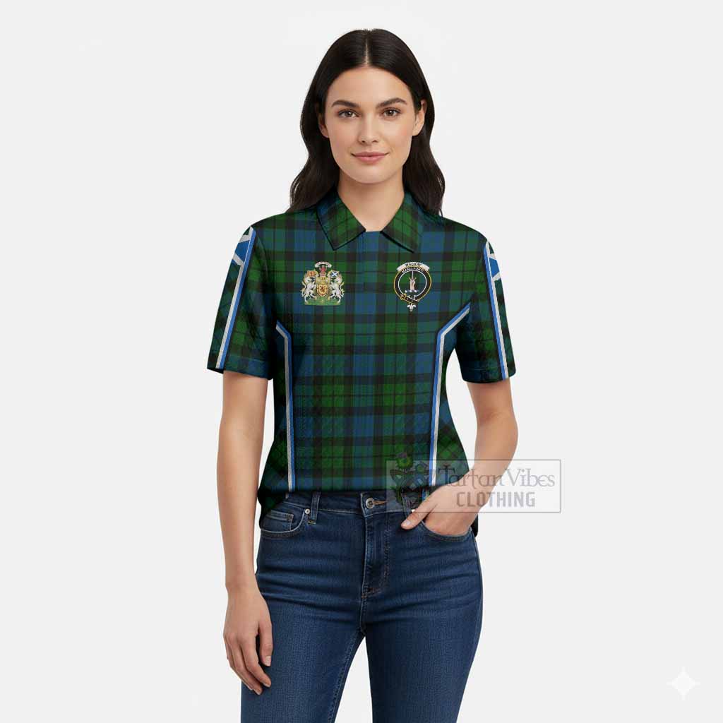 MacKay (McKay) Tartan Crest Women’s Polo Sweater Top Scotland Coat of Arm Flag Style