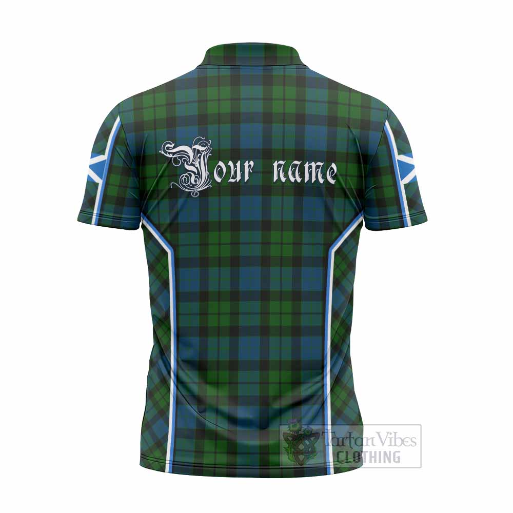 MacKay (McKay) Tartan Crest Zipper Polo Shirt Scotland Coat of Arm Flag Style - Tartan Vibes Clothing