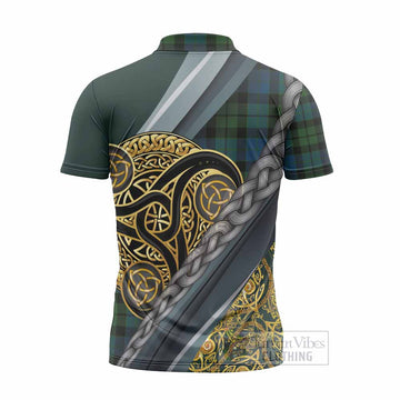 MacKay (McKay) Tartan Crest Zipper Polo Shirt Scottish Triskele Celtic