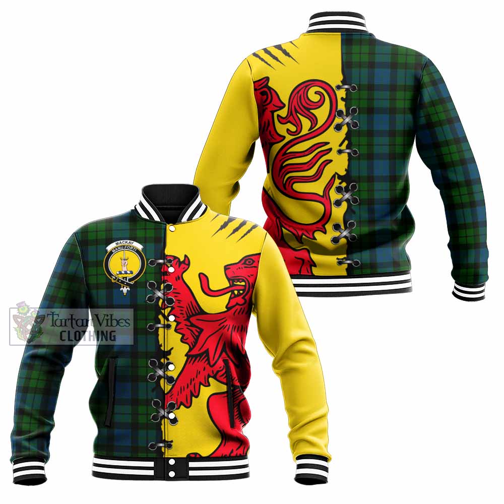 MacKay (McKay) Tartan Family Crest Baseball Jacket Lion Rampant Honor - Tartan Vibes Clothing