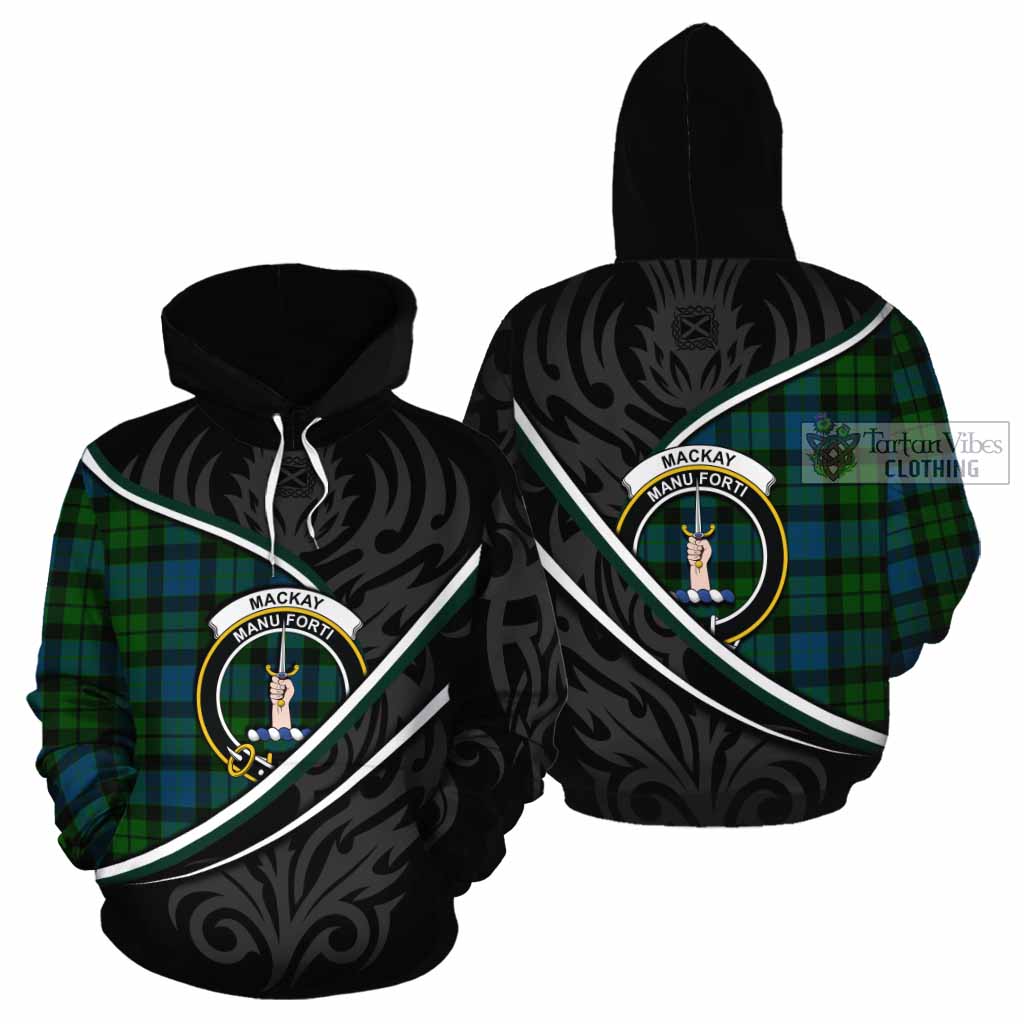 MacKay (McKay) Tartan Family Crest Cotton Hoodie Celtic Scottish Thistle Floral - Tartan Vibes Clothing