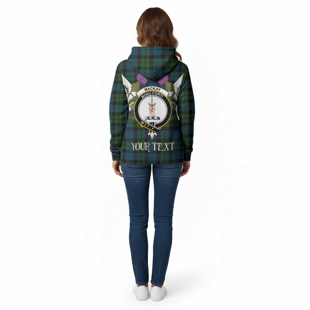 MacKay (McKay) Tartan Family Crest Cotton Hoodie Scottish Burns Night Thistle Floral