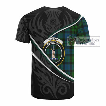 MacKay (McKay) Tartan Family Crest Cotton T-shirt Celtic Scottish Thistle Floral - Tartan Vibes Clothing