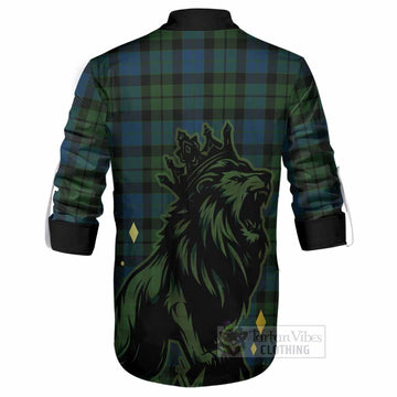 MacKay (McKay) Tartan Family Crest Ghillie Shirt Crowned Lion Roaring