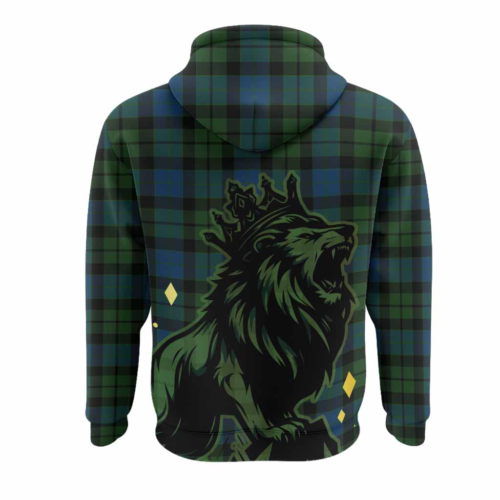 MacKay (McKay) Tartan Family Crest Hoodie Crowned Lion Roaring
