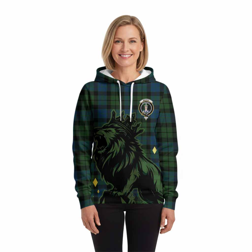 MacKay (McKay) Tartan Family Crest Hoodie Crowned Lion Roaring