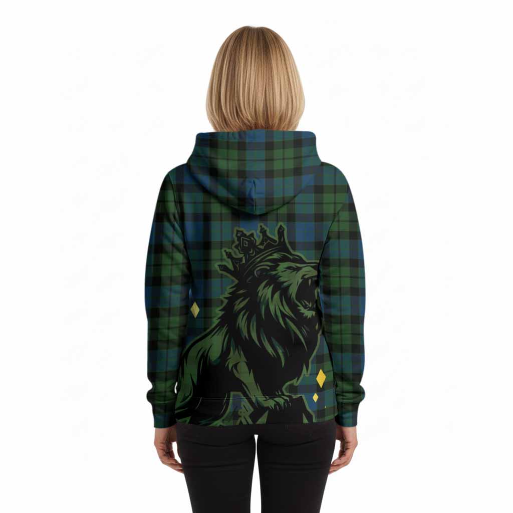 MacKay (McKay) Tartan Family Crest Hoodie Crowned Lion Roaring