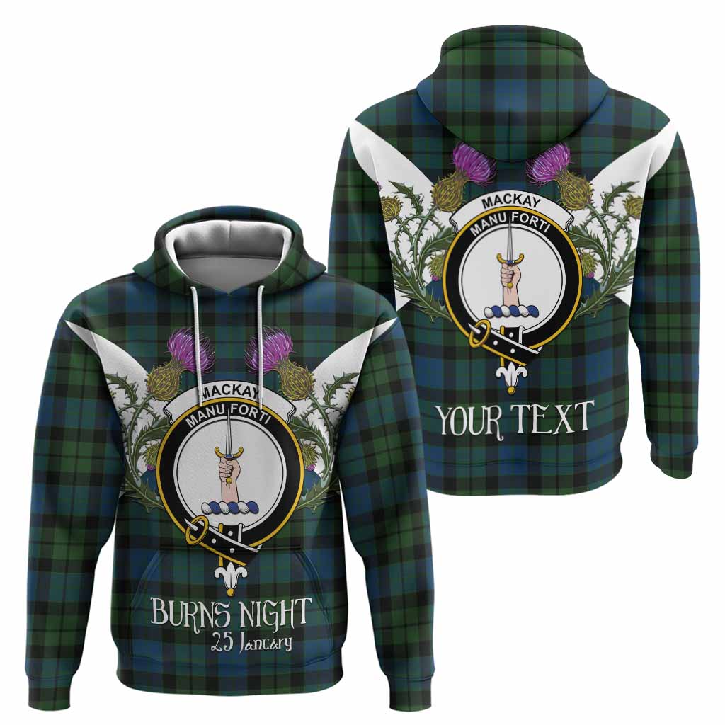 MacKay (McKay) Tartan Family Crest Hoodie Scottish Burns Night Thistle Floral