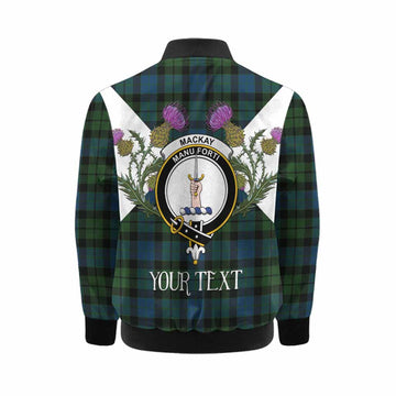 MacKay (McKay) Tartan Family Crest Kid Bomber Jacket Scottish Burns Night Thistle Floral