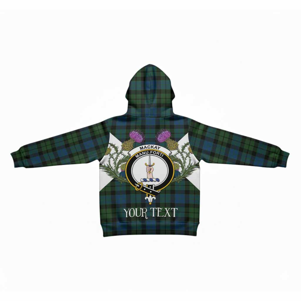 MacKay (McKay) Tartan Family Crest Kid Hoodie Scottish Burns Night Thistle Floral