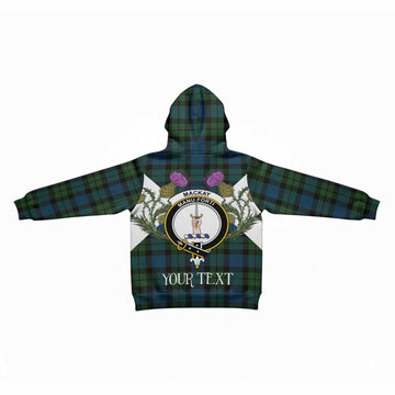 MacKay (McKay) Tartan Family Crest Kid Hoodie Scottish Burns Night Thistle Floral
