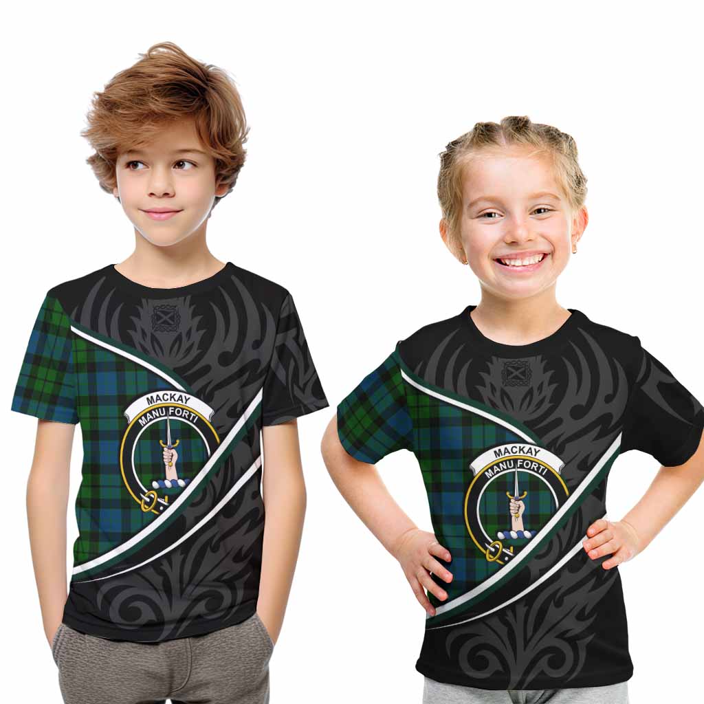 MacKay (McKay) Tartan Family Crest Kid T-shirt Celtic Scottish Thistle Floral - Tartan Vibes Clothing