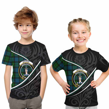 MacKay (McKay) Tartan Family Crest Kid T-shirt Celtic Scottish Thistle Floral