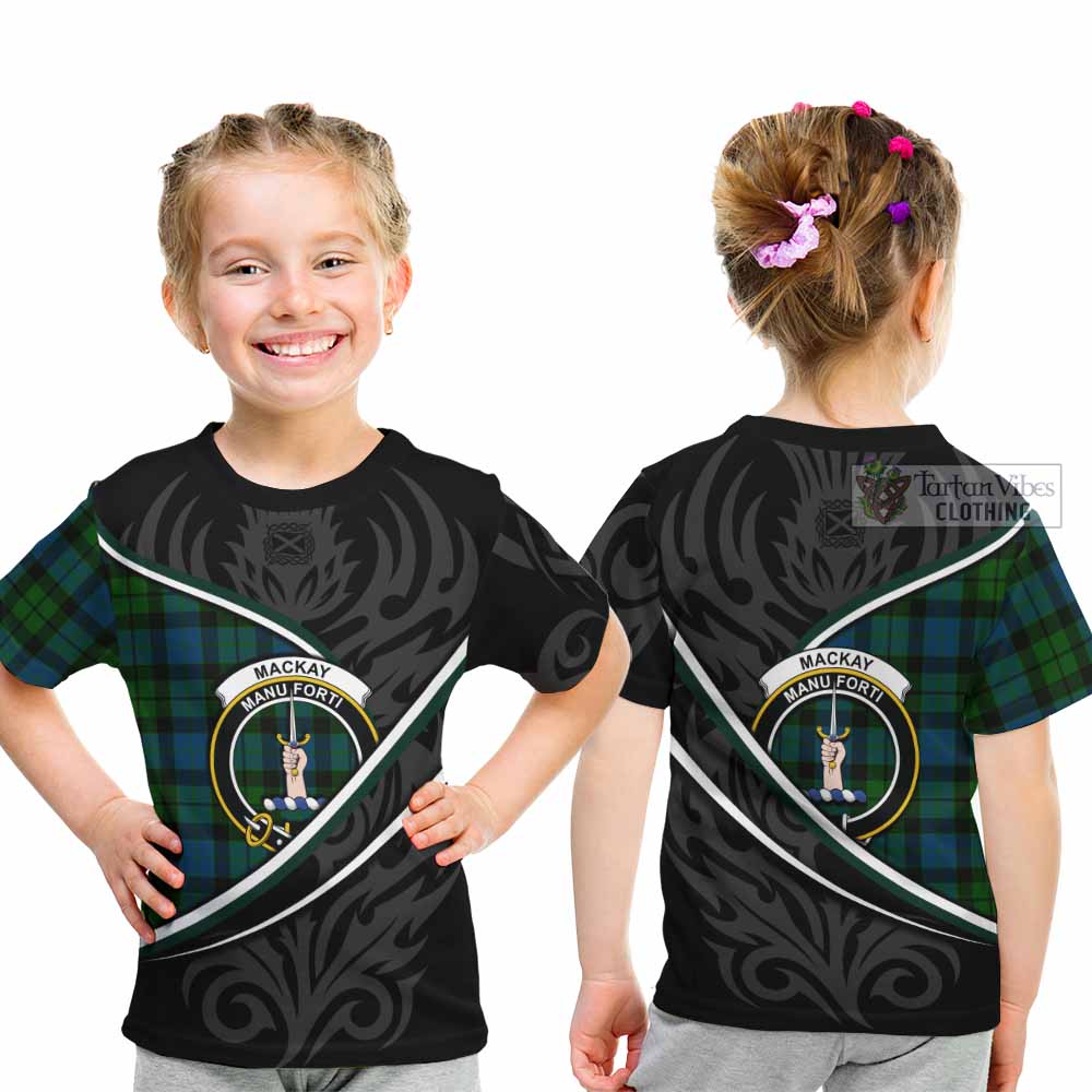 MacKay (McKay) Tartan Family Crest Kid T-shirt Celtic Scottish Thistle Floral - Tartan Vibes Clothing