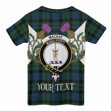 MacKay (McKay) Tartan Family Crest Kid T-shirt Scottish Burns Night Thistle Floral