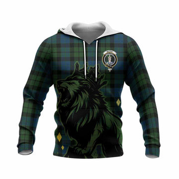 MacKay (McKay) Tartan Family Crest Knitted Hoodie Crowned Lion Roaring