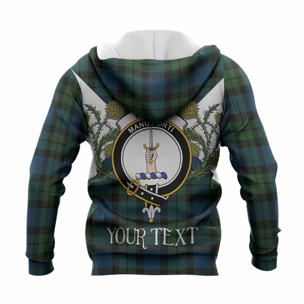 MacKay (McKay) Tartan Family Crest Knitted Hoodie Scottish Burns Night Thistle Floral