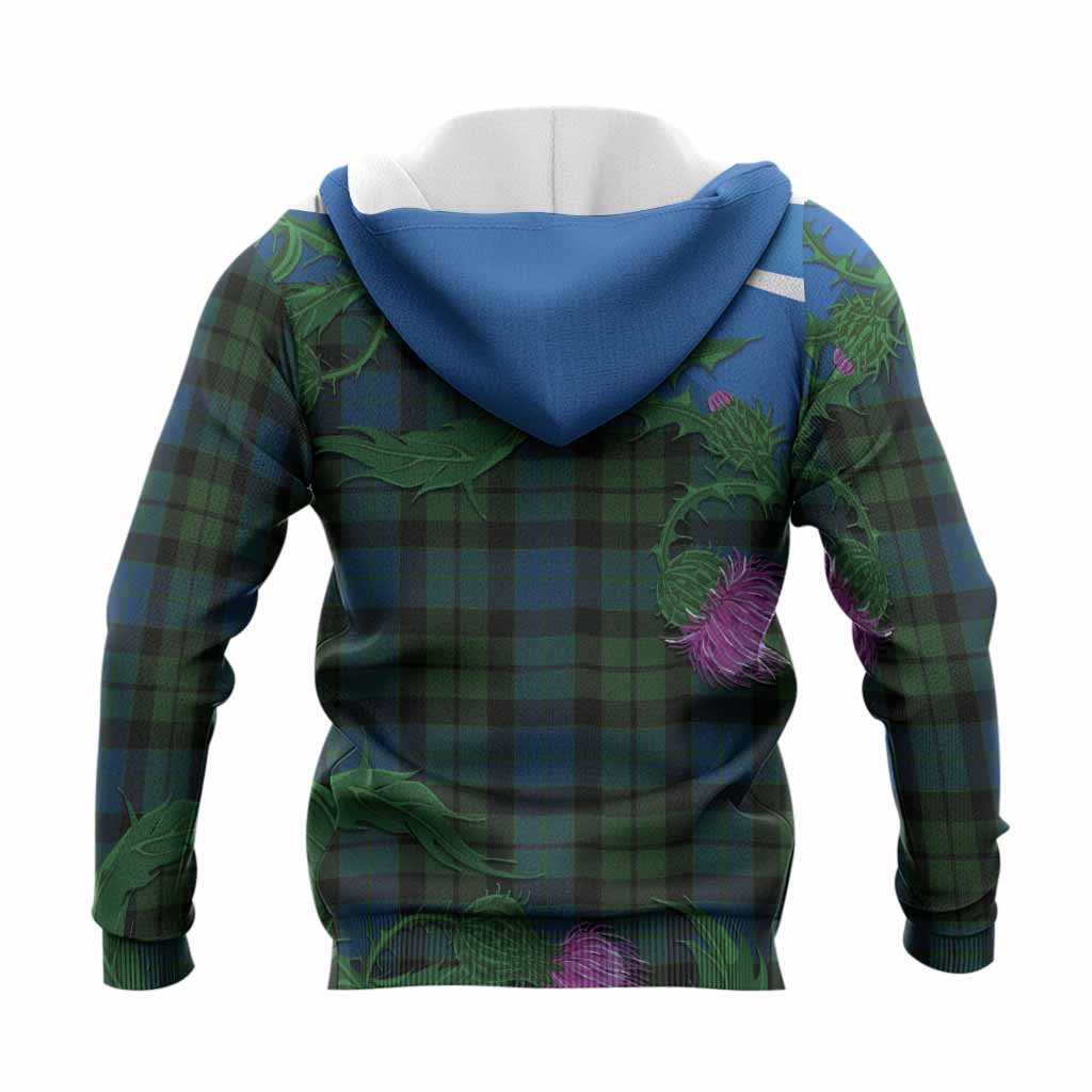 MacKay (McKay) Tartan Family Crest Knitted Hoodie Thistle in Minimalism
