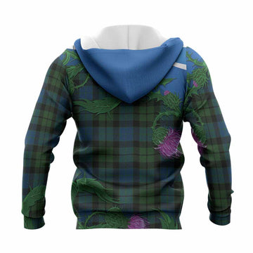 MacKay (McKay) Tartan Family Crest Knitted Hoodie Thistle in Minimalism