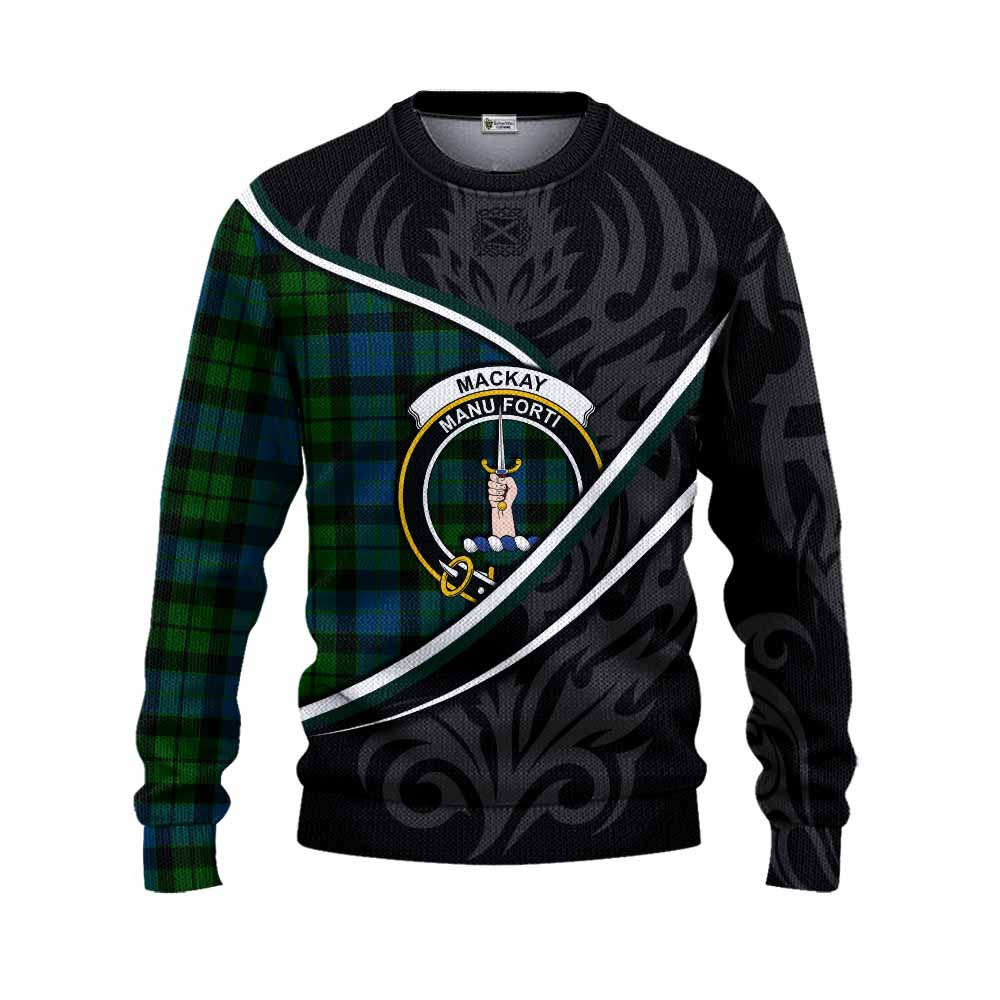 MacKay (McKay) Tartan Family Crest Knitted Sweater Celtic Scottish Thistle Floral - Tartan Vibes Clothing