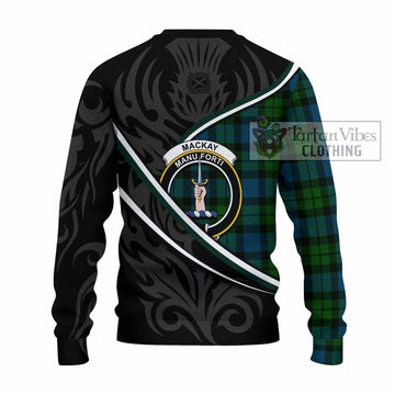 MacKay (McKay) Tartan Family Crest Knitted Sweater Celtic Scottish Thistle Floral - Tartan Vibes Clothing