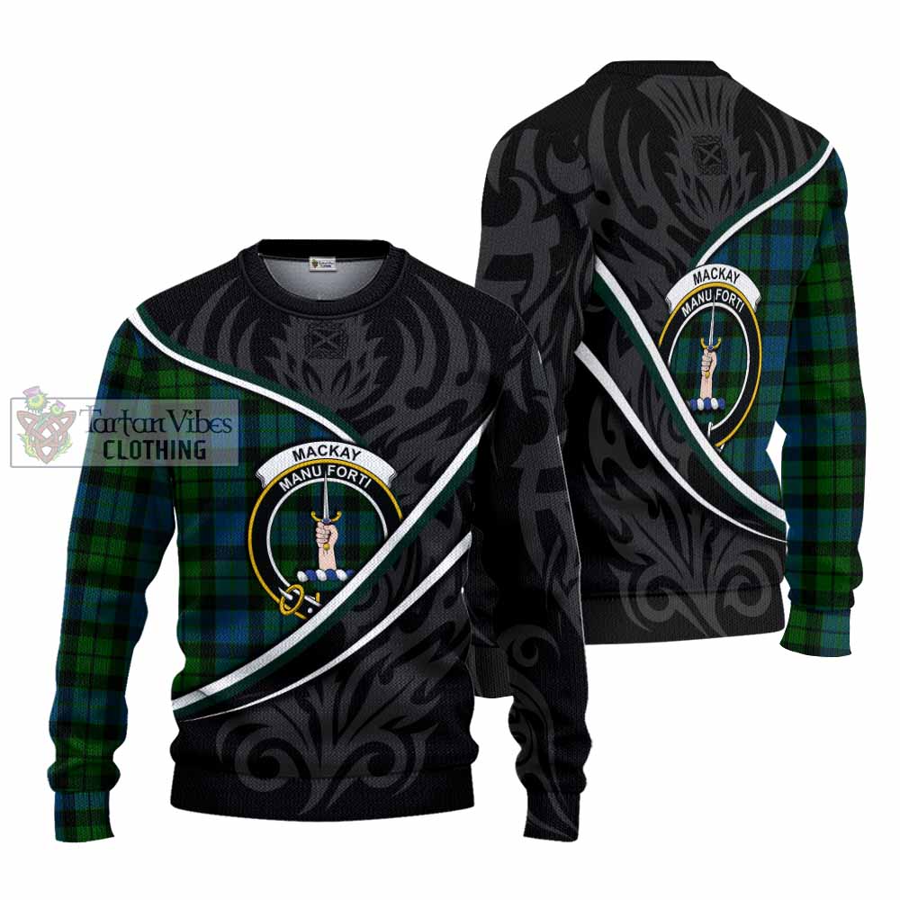 MacKay (McKay) Tartan Family Crest Knitted Sweater Celtic Scottish Thistle Floral - Tartan Vibes Clothing